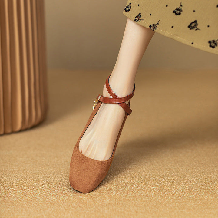 Womens Suede Heels Pointed Toe Classic Fit