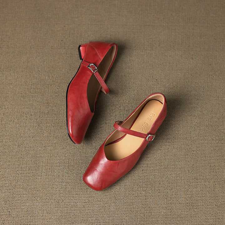 Womens Flats Genuine Leather Slip-On