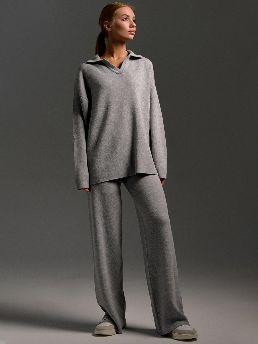 Womens Wide Leg Pants Set Relaxed Fit