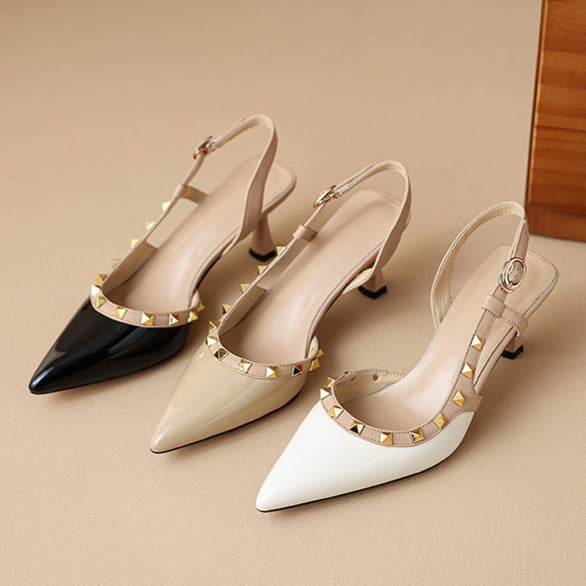 Womens Leather Heels Genuine Material Classic Fit