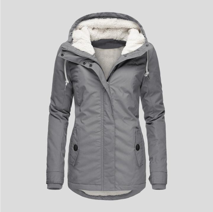 Womens Hooded Coat with Warm Fleece Lining