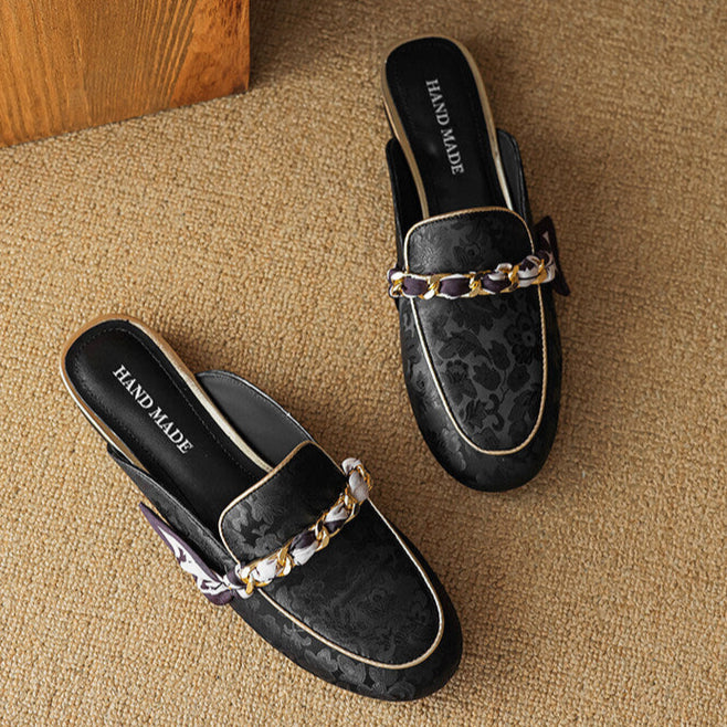 Womens Genuine Leather Mules Slip-On Style
