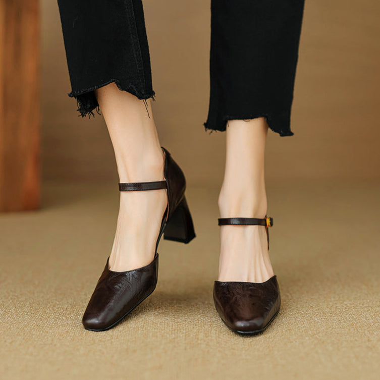 Womens Heels Genuine Leather Classic Fit