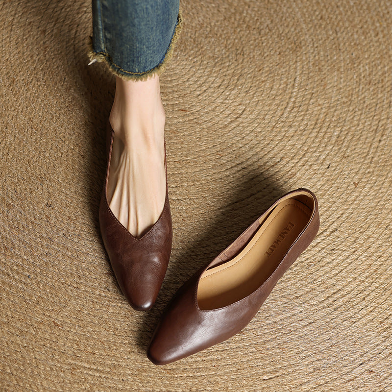 Womens Genuine Leather Mules Slip-On Comfortable