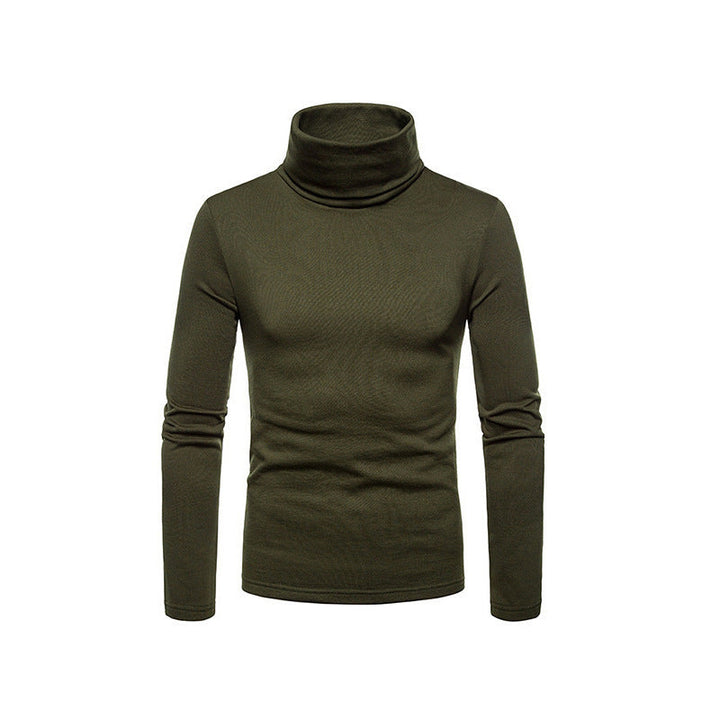 Mens Turtleneck Top Soft Knit Form Fitting