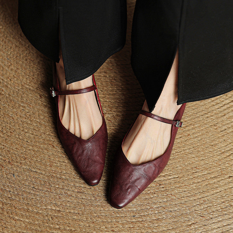 Womens Leather Mules Genuine Leather Slip-On