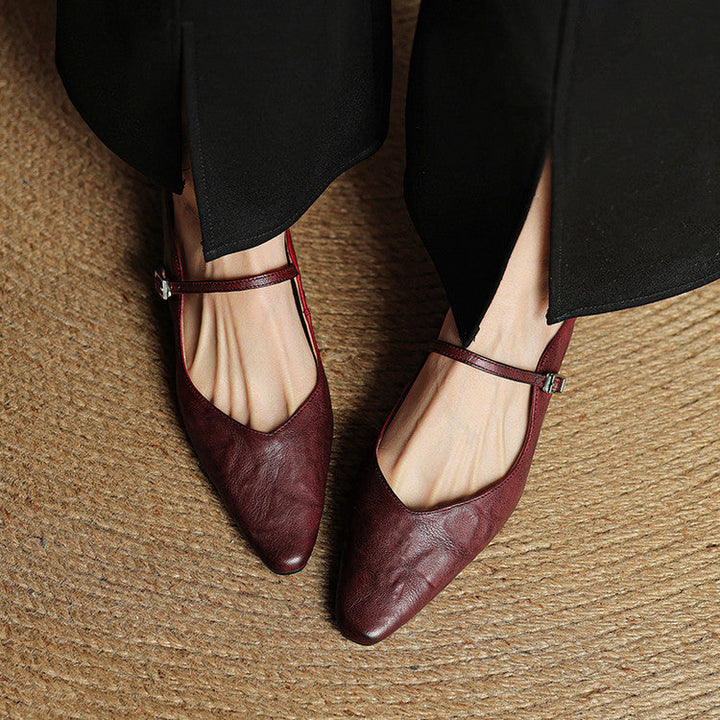Womens Leather Mules Genuine Leather Slip-On
