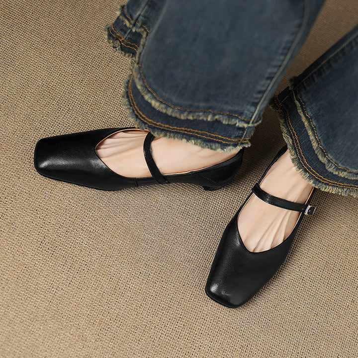 Womens Flats Genuine Leather Slip-On