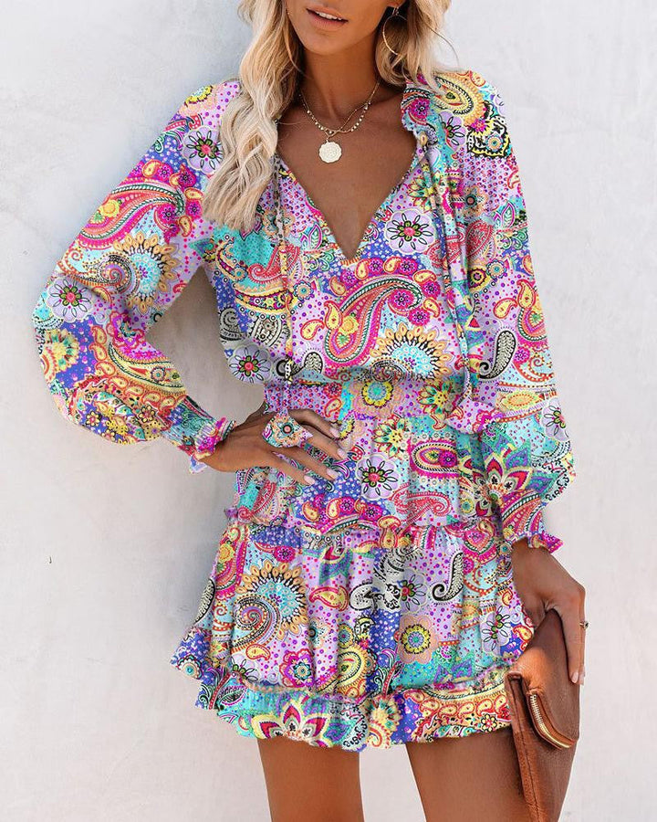 Womens Mini Dress Floral Fit