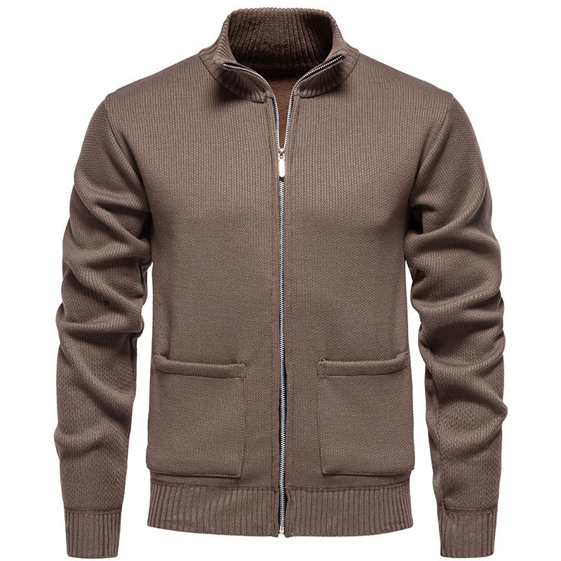 Unisex Full-Length Zip-Up Cardigan with Pockets