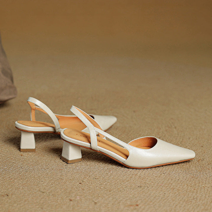 Womens Genuine Leather Heels Classic Fit