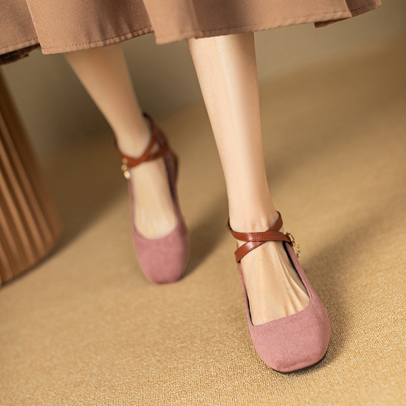 Womens Suede Heels Pointed Toe Classic Fit