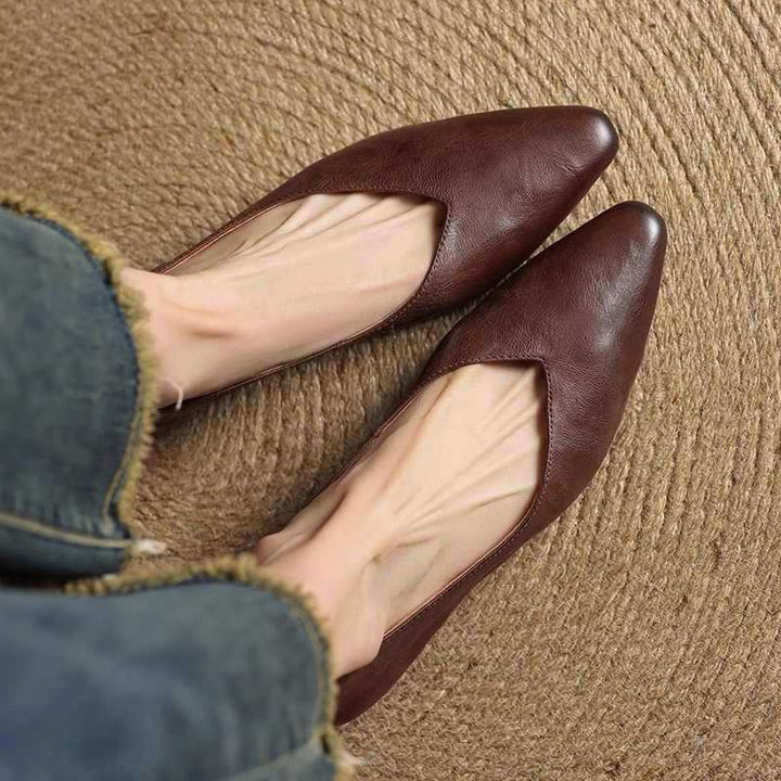Womens Genuine Leather Mules Slip-On Comfortable