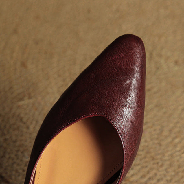 Womens Slingback Shoes Genuine Leather Classic Fit