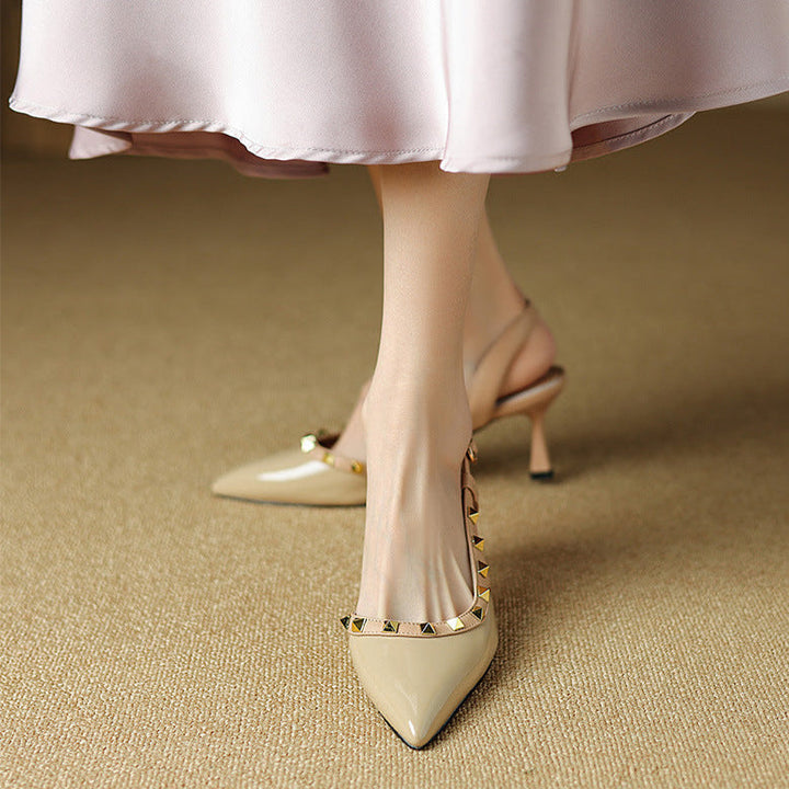Womens Leather Heels Genuine Material Classic Fit