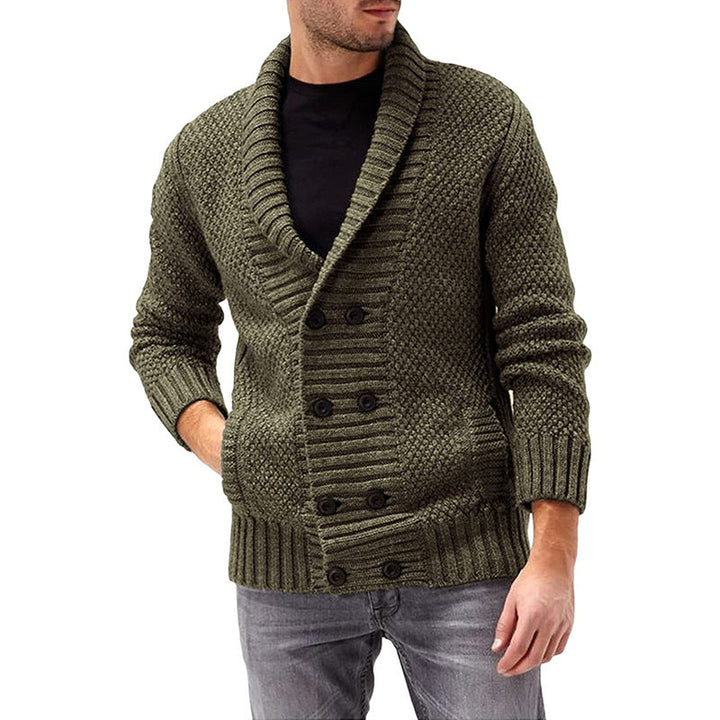 Mens Structured Cardigan Double Button Placket