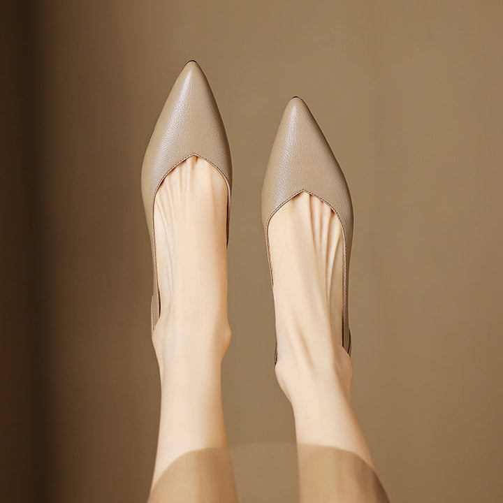 Womens Genuine Leather Heels Classic Fit