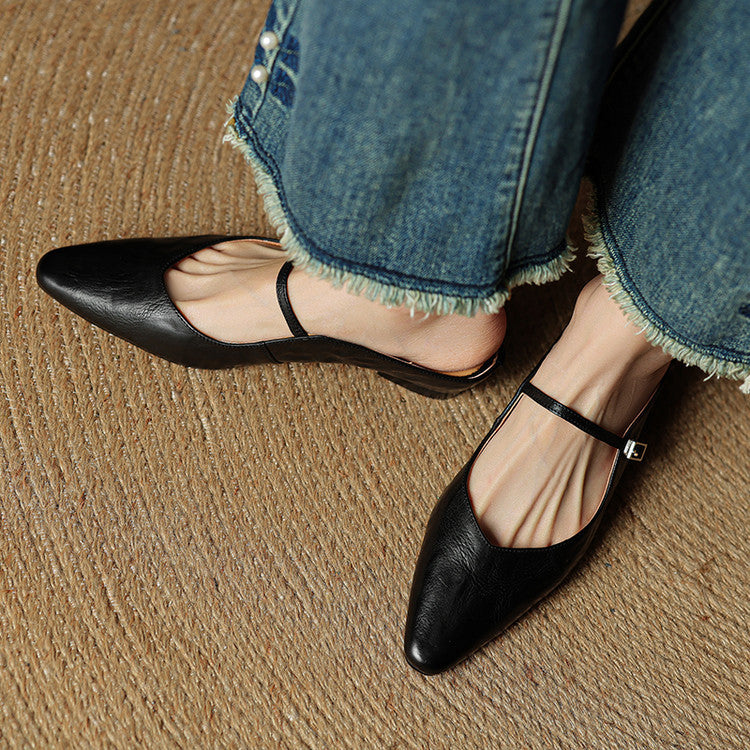 Womens Leather Mules Genuine Leather Slip-On