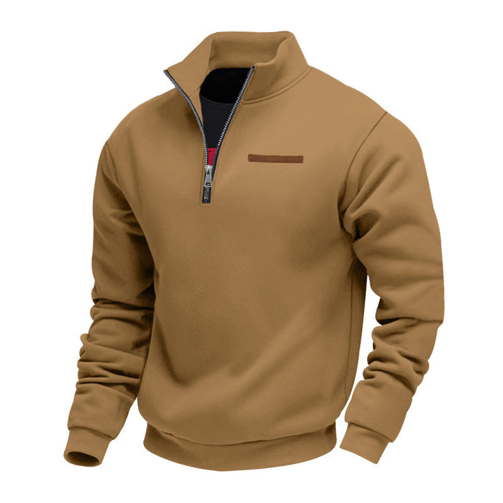 Mens Quarter Zip Pullover High Collar Slim Fit