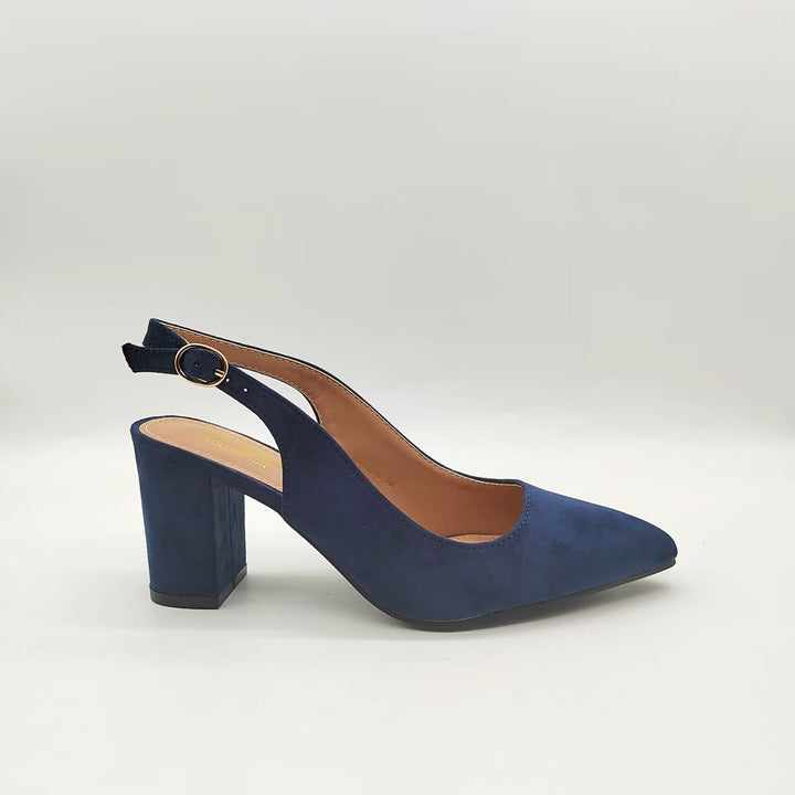 Womens Heeled Shoes Leather Pointed Toe