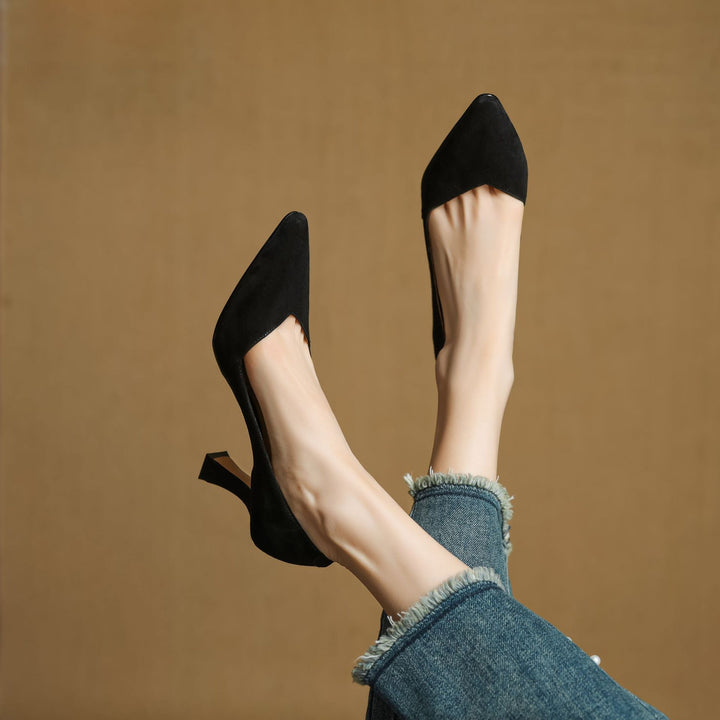 Womens Genuine Leather Heels Classic Fit
