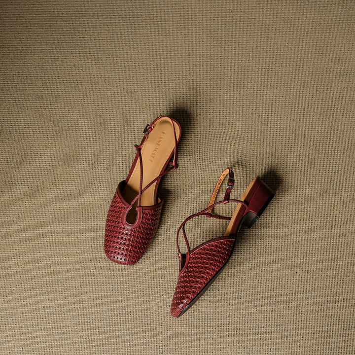 Womens Slingback Shoes Genuine Leather Classic Fit