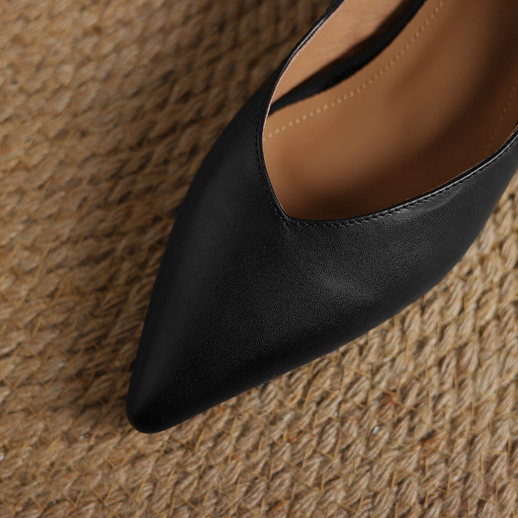 Womens Genuine Leather Heels Classic Fit