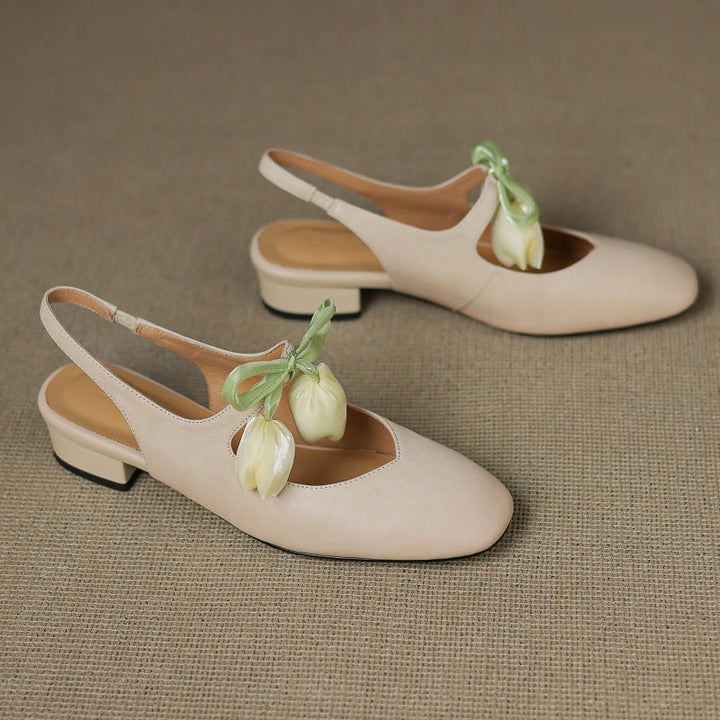 Womens Slingback Shoes Genuine Leather Classic Fit