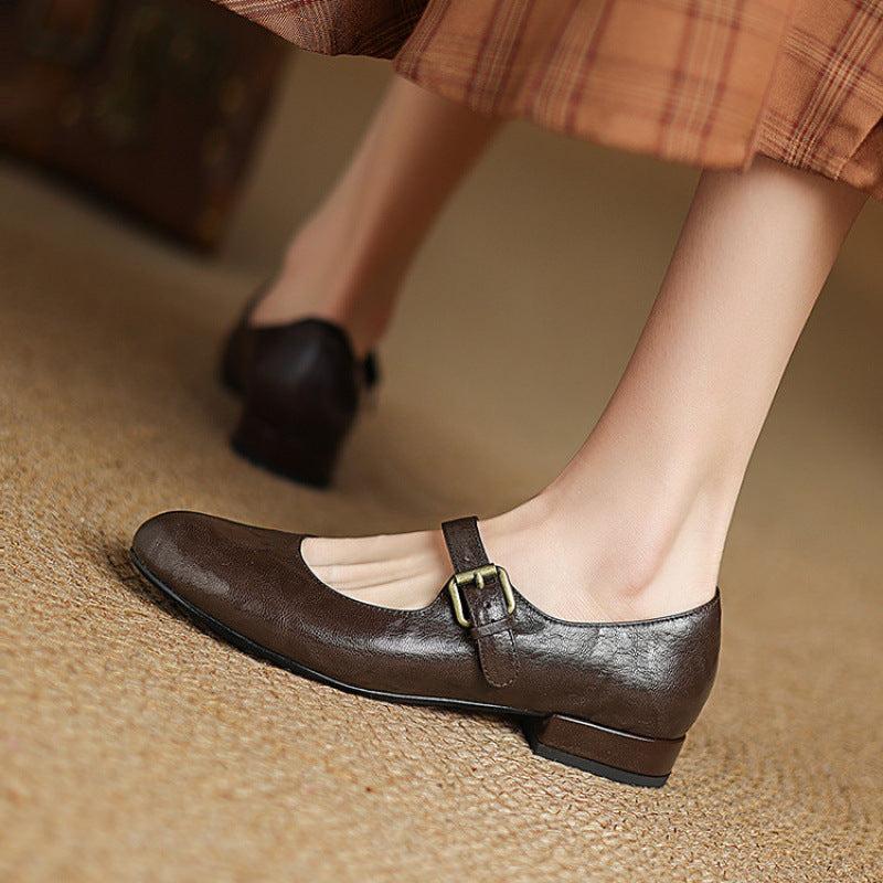 Womens Genuine Leather Shoes Classic Fit