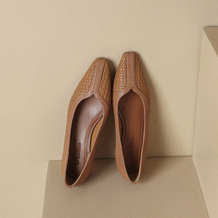 Womens Genuine Leather Heels Classic Fit