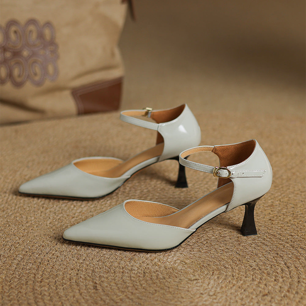 Womens Genuine Leather Heels Classic Fit