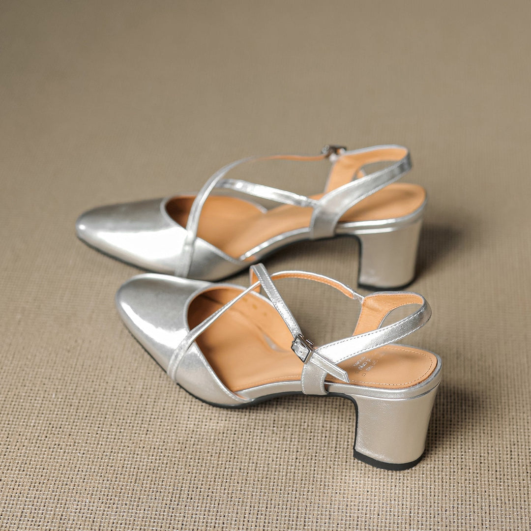Womens Slingback Shoes Genuine Leather