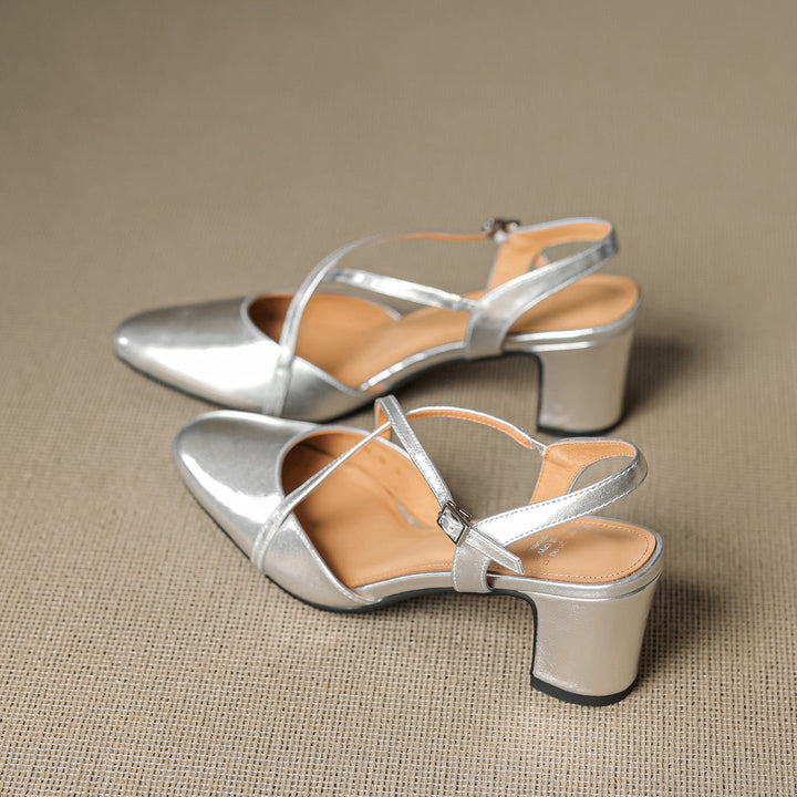 Womens Slingback Shoes Genuine Leather