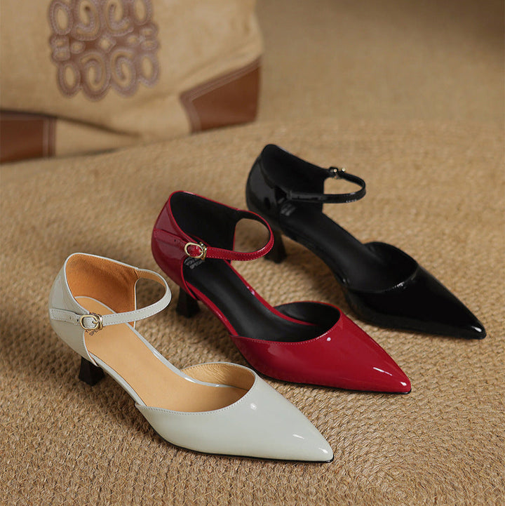 Womens Genuine Leather Heels Classic Fit