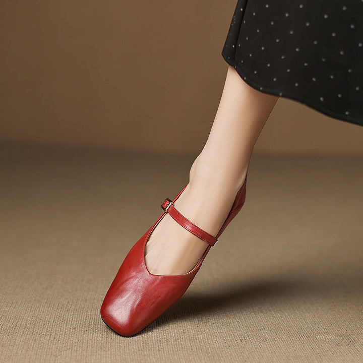 Womens Flats Genuine Leather Slip-On