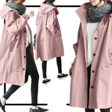 Womens Trench Coat Waterproof Large Hooded