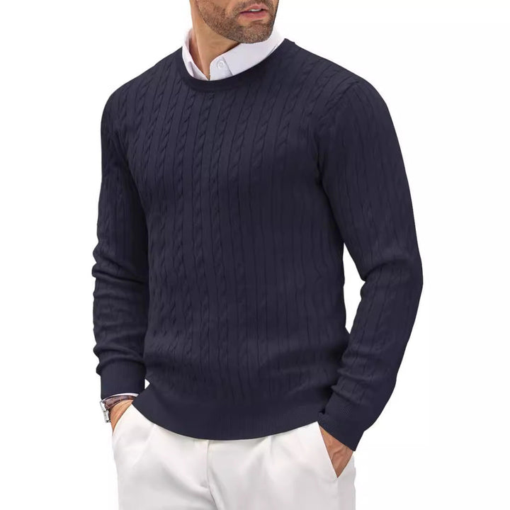 Mens Slim Fit Fine Knit Crew Neck Sweater