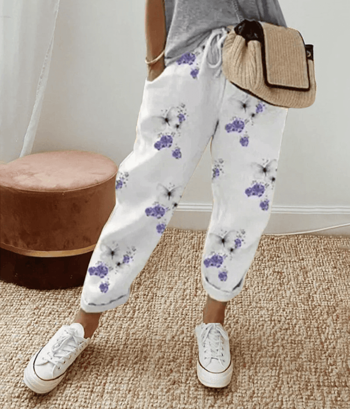 Womens Elegant Cotton and Linen Pants Relaxed Fit