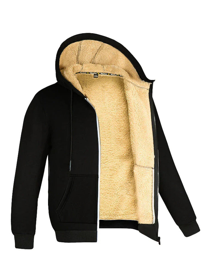 Mens Fleece Pullover with Fur Lining Regular Fit