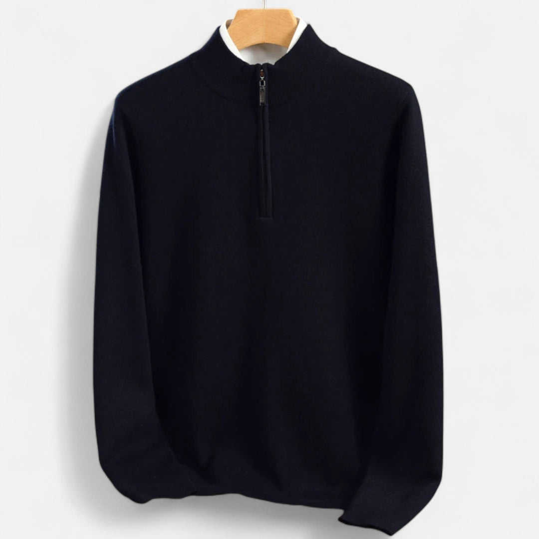 Mens Merino Wool Half Zip Sweater Classic Fit