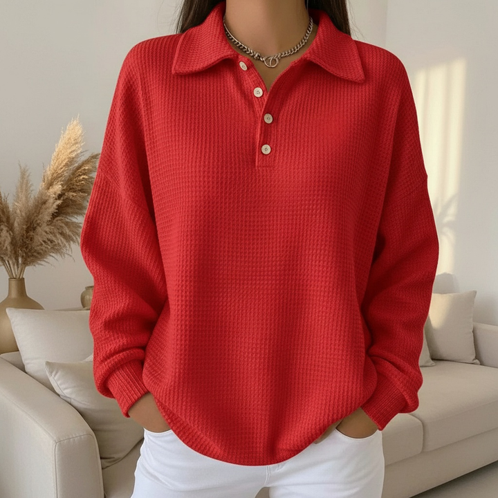 Mens Polo Sweater Soft Knit Fabric