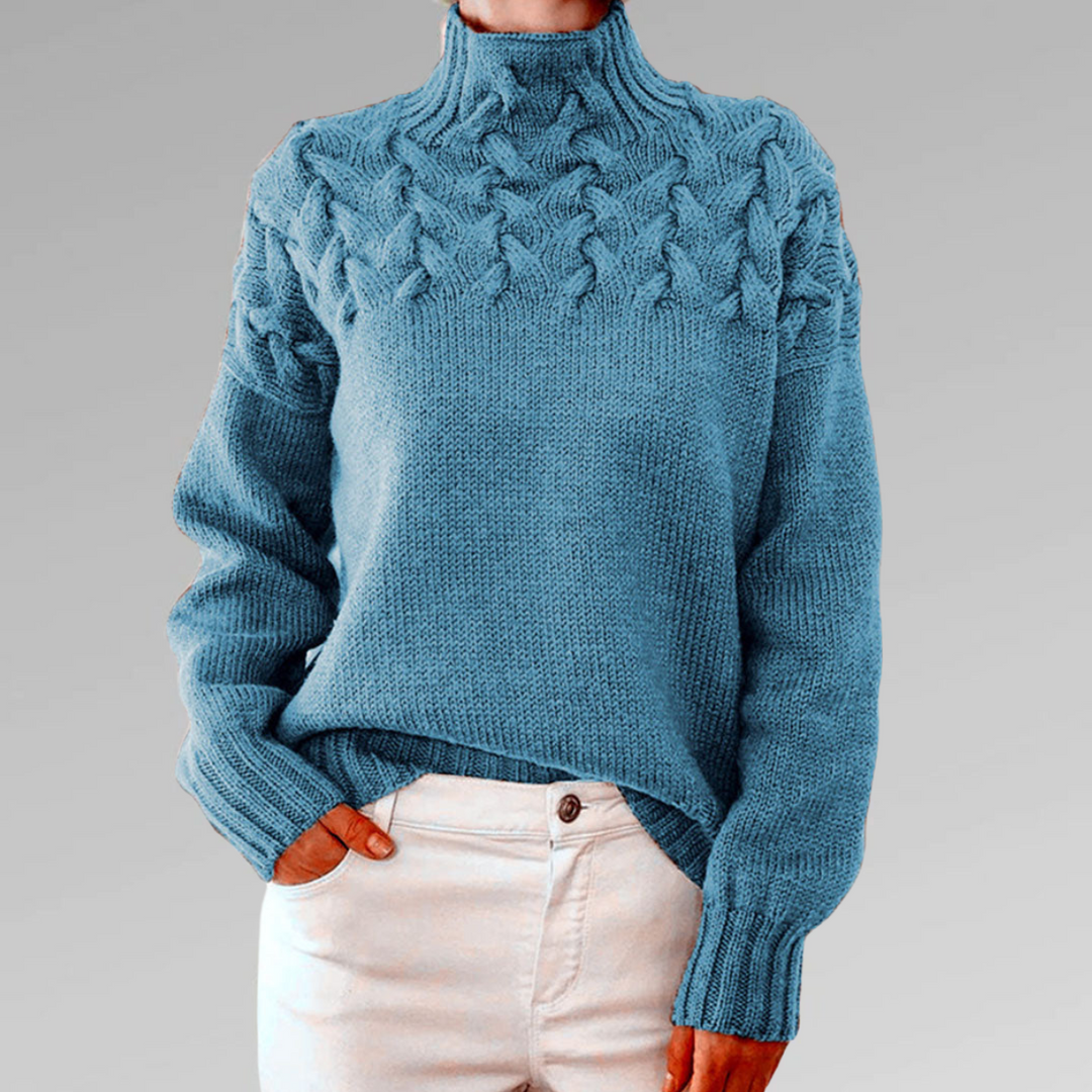 Womens Oversized Turtleneck Sweater Soft Knit - BritishMode