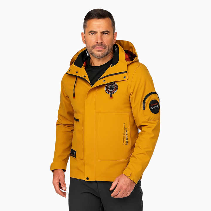 Mens Outdoor Jacket Waterproof Windproof Hooded