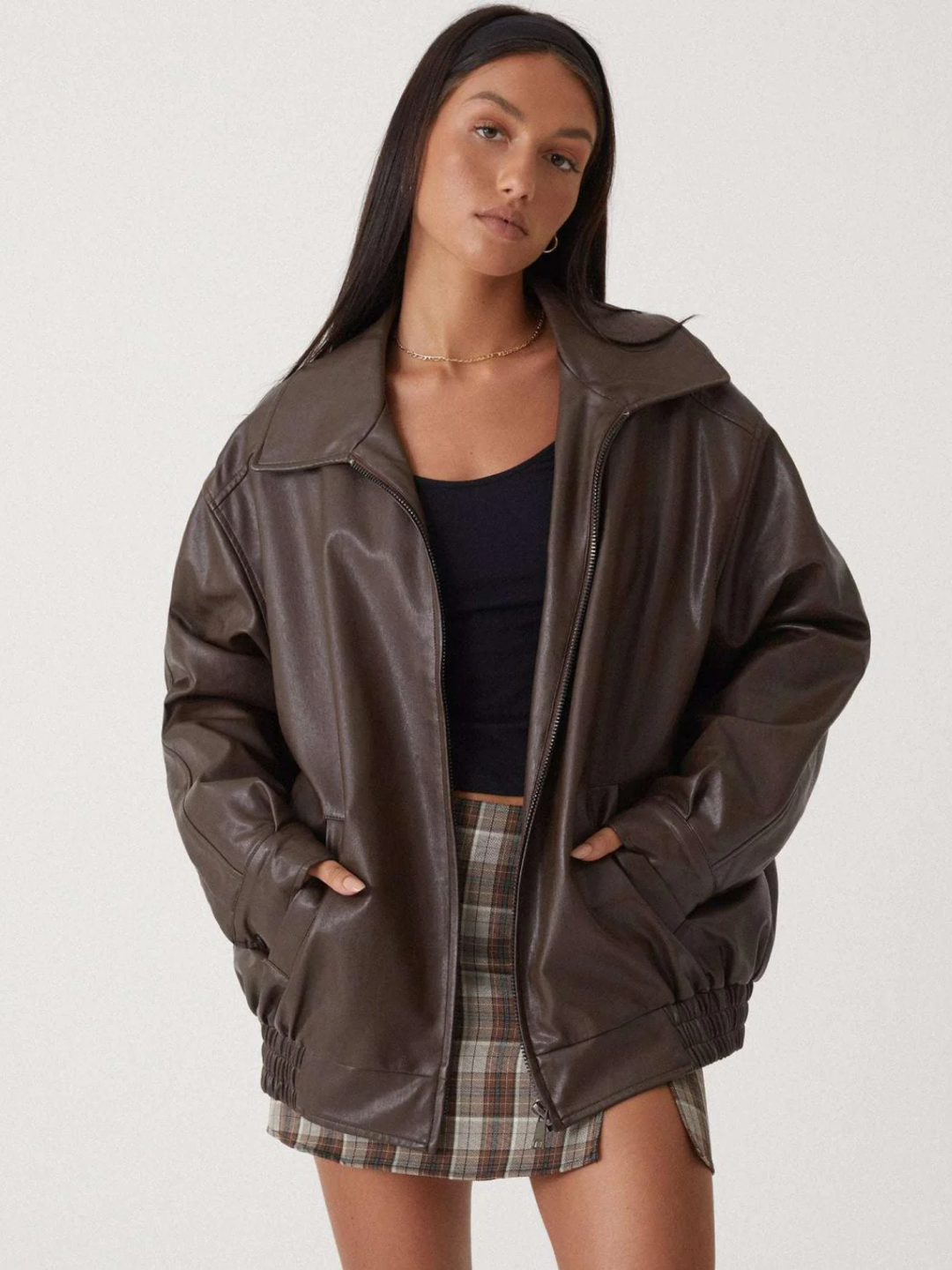 Unisex Faux Leather Jacket Lightweight Relaxed Fit Outerwear - BritishMode