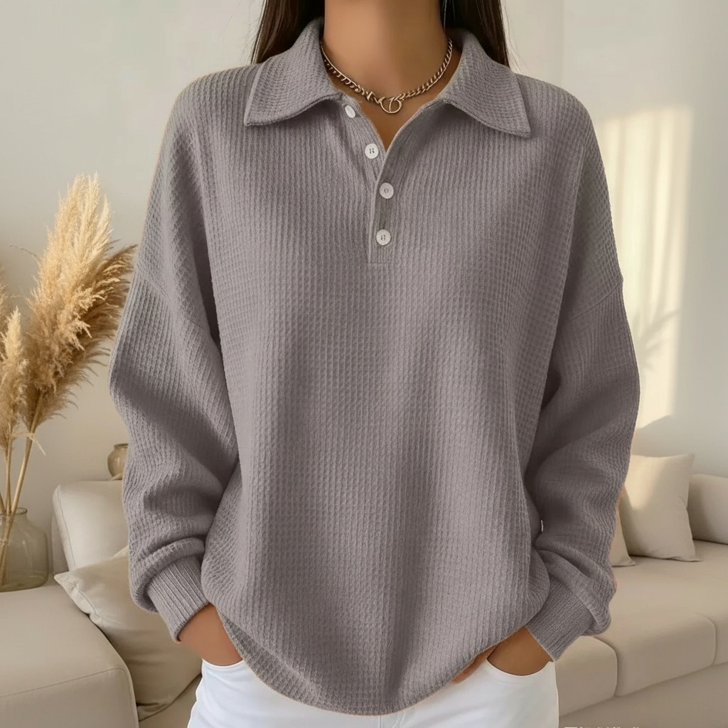Mens Polo Sweater Soft Knit Fabric