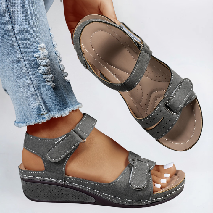 Womens Orthopedic Wedge Sandals with Velcro Strap