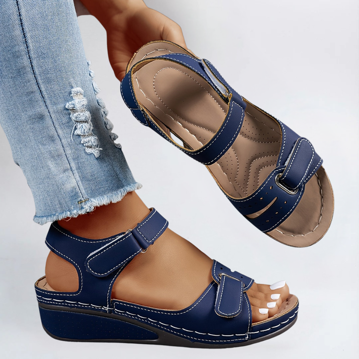 Womens Orthopedic Wedge Sandals with Velcro Strap