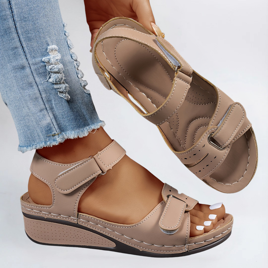 Womens Orthopedic Wedge Sandals with Velcro Strap