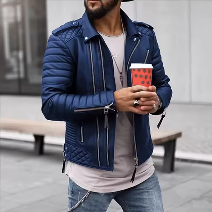 Mens Leather Jacket Durable Classic Fit