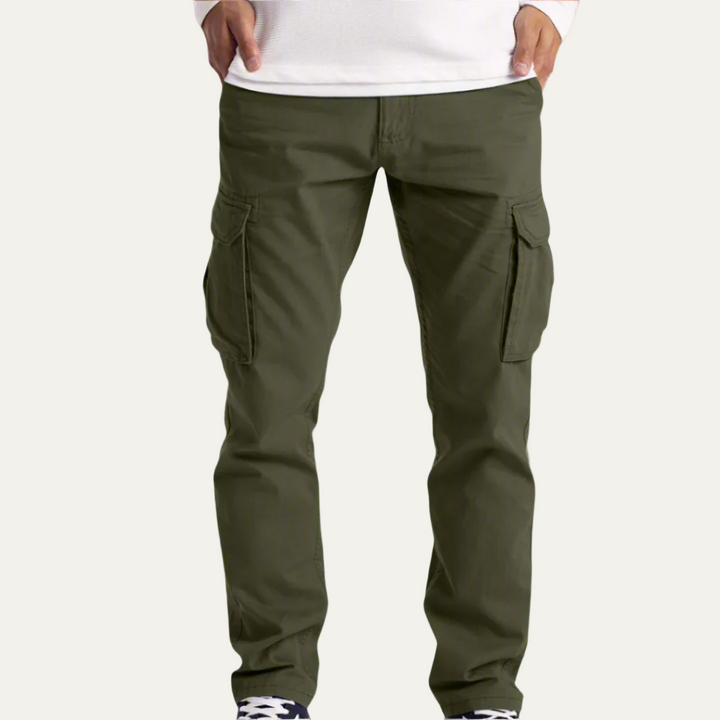 Mens Cargo Pants Relaxed Fit with Utility Flap Pockets - BritishMode